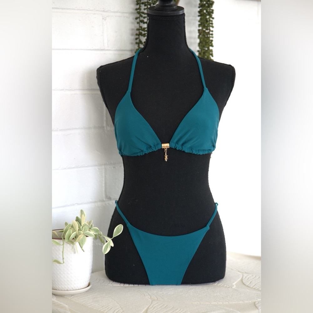 Teal Halter Bikini Set